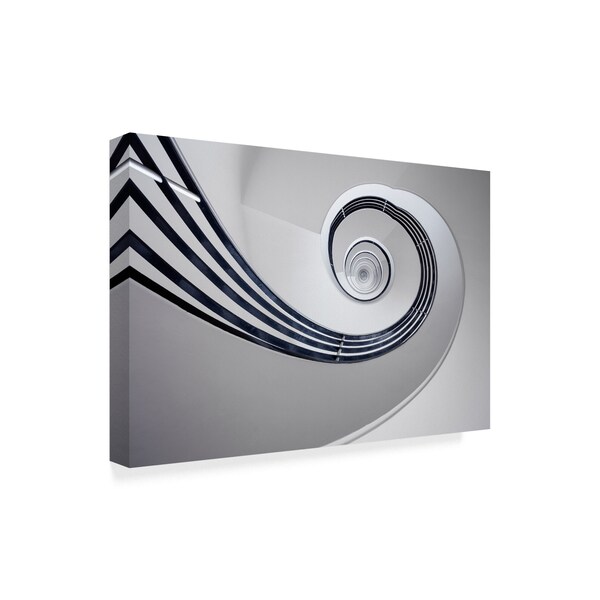 Max Zimmermann 'Fibonacci White Spiral' Canvas Art,30x47